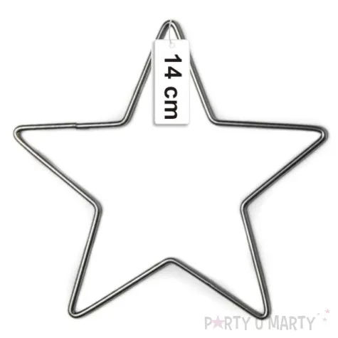 dekoracja obrecz gwiazda srebrna dekorlamp 14 cm