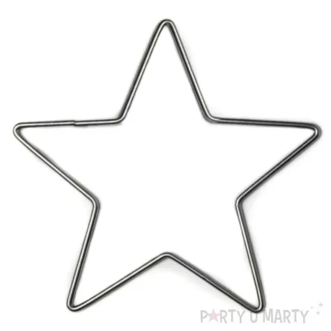 dekoracja obrecz gwiazda srebrna dekorlamp 30 cm