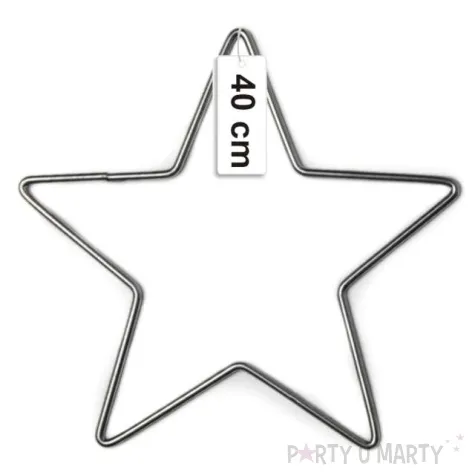dekoracja obrecz gwiazda srebrna dekorlamp 40 cm