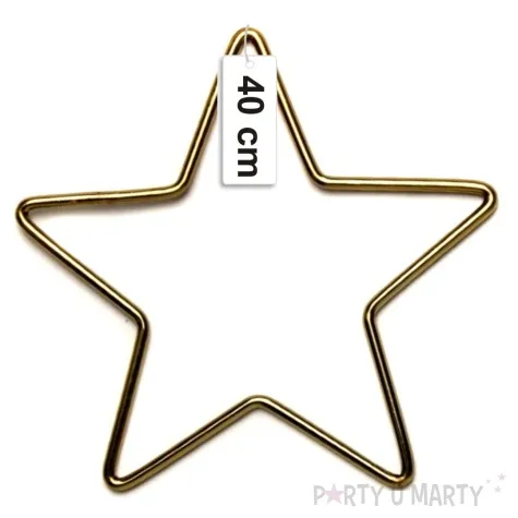 dekoracja obrecz gwiazda zlota matowa dekorlamp 40 cm