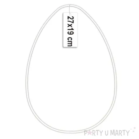 dekoracja obrecz jajo biala dekorlamp 27x19cm
