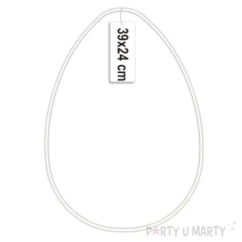 dekoracja obrecz jajo biala dekorlamp 38x24cm