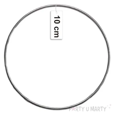 dekoracja obrecz kolo srebrna dekorlamp 10 cm