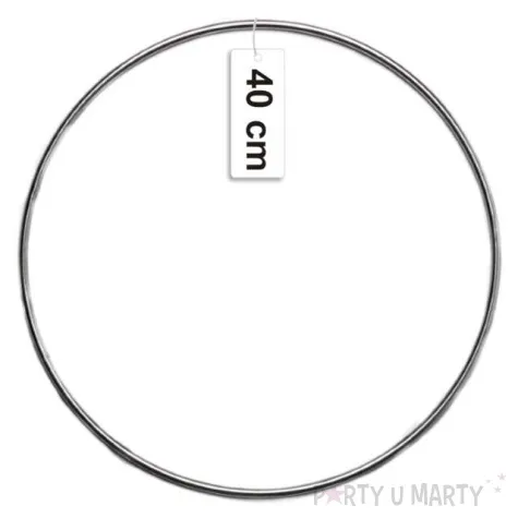 dekoracja obrecz kolo srebrna dekorlamp 40 cm