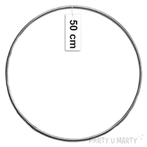 dekoracja obrecz kolo srebrna dekorlamp 50 cm