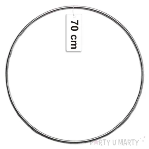 dekoracja obrecz kolo srebrna dekorlamp 70 cm