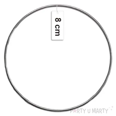 dekoracja obrecz kolo srebrna dekorlamp 8 cm