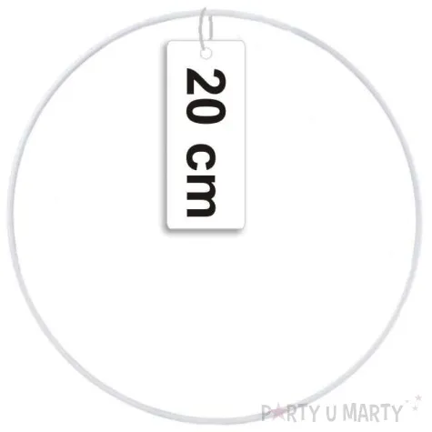 dekoracja obrecz lapacz snow biala czakos 20cm