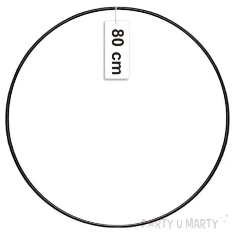 dekoracja obrecz lapacz snow czarna dekorlamp 80cm