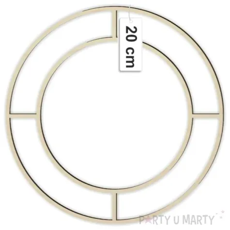 dekoracja obrecz okragla double drewno 20 14 5 cm