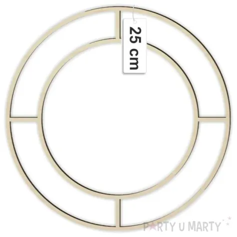 dekoracja obrecz okragla double drewno 25 18 cm
