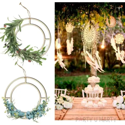 dekoracja obrecz okragla double drewno 40 29 cm