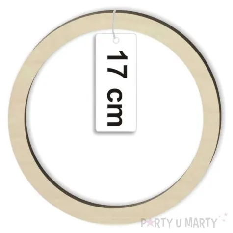 dekoracja obrecz okragla lapacz snow drewno 17 cm