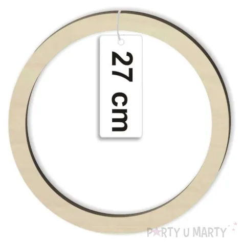 dekoracja obrecz okragla lapacz snow drewno 27 cm