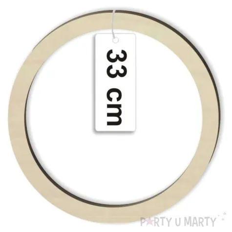 dekoracja obrecz okragla lapacz snow drewno 33 cm