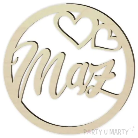 dekoracja obrecz okragla maz i zona drewniana 40cm 2 szt