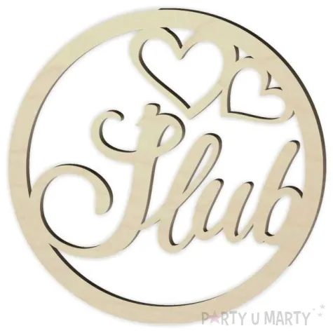 dekoracja obrecz okragla slub drewniana 40cm