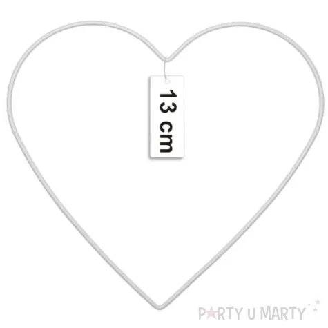 dekoracja obrecz serce biala dekorlamp 13 cm