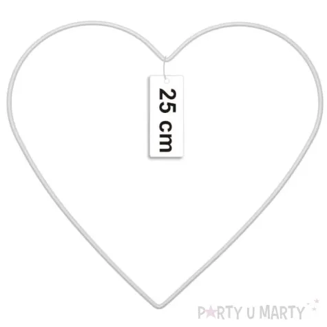 dekoracja obrecz serce biala dekorlamp 25 cm