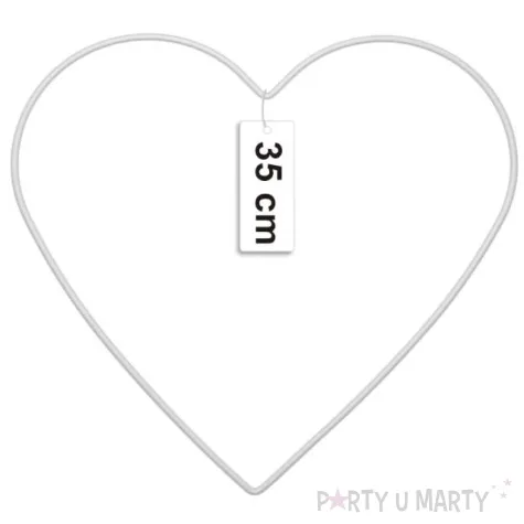 dekoracja obrecz serce biala dekorlamp 35 cm