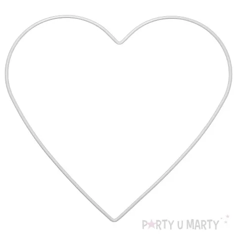 dekoracja obrecz serce biala dekorlamp 35 cm