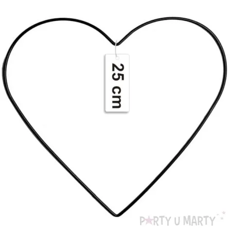 dekoracja obrecz serce czarna dekorlamp 25 cm