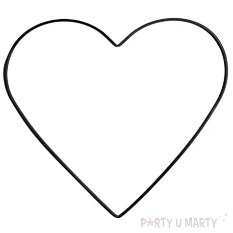 dekoracja obrecz serce czarna dekorlamp 35 cm