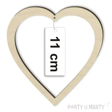 dekoracja obrecz serce lapacz snow drewno 11 cm