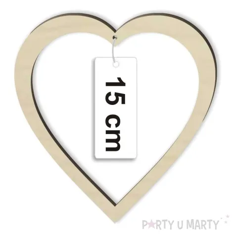 dekoracja obrecz serce lapacz snow drewno 15 cm