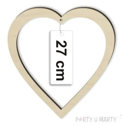 dekoracja obrecz serce lapacz snow drewno 27 cm