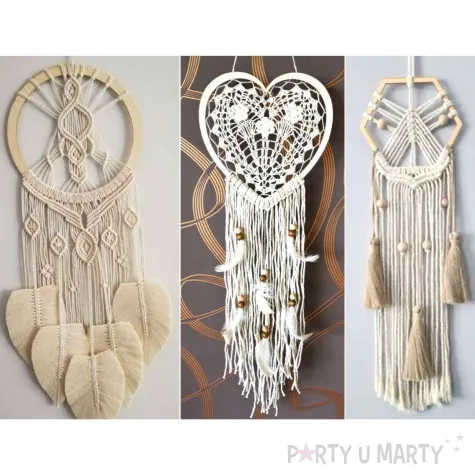 dekoracja obrecz serce lapacz snow drewno 27 cm