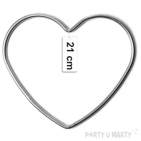 dekoracja obrecz serce srebrna dekorlamp 21 cm