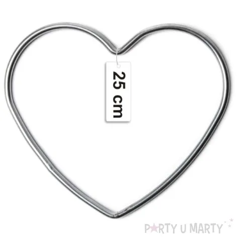 dekoracja obrecz serce srebrna dekorlamp 25 cm