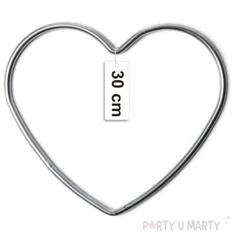 dekoracja obrecz serce srebrna dekorlamp 30 cm