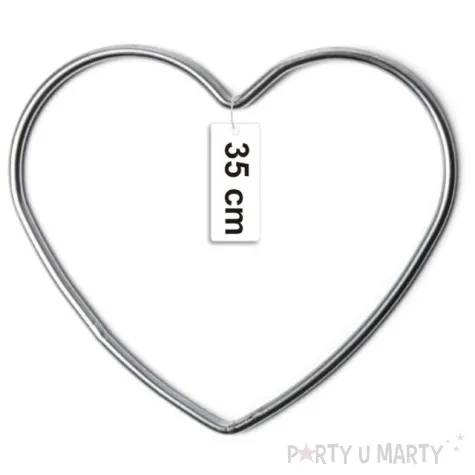 dekoracja obrecz serce srebrna dekorlamp 35 cm