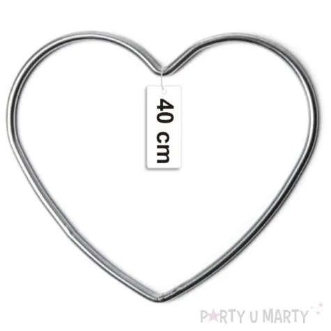 dekoracja obrecz serce srebrna dekorlamp 40 cm