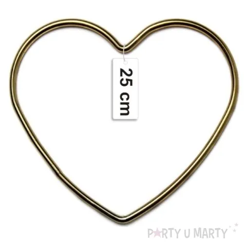 dekoracja obrecz serce zlota matowa dekorlamp 25 cm