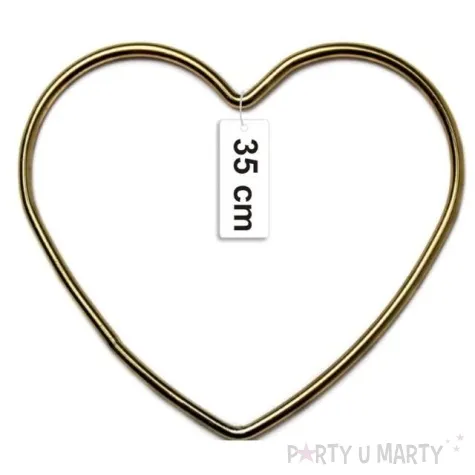 dekoracja obrecz serce zlota matowa dekorlamp 35 cm