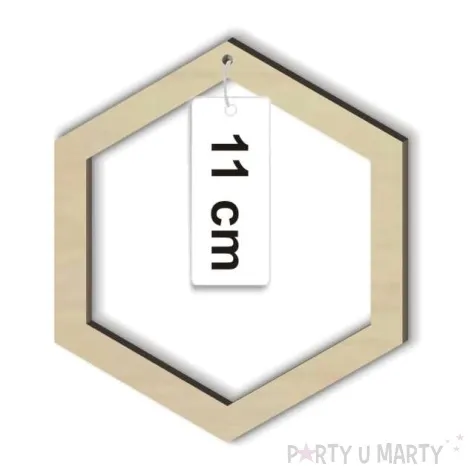 dekoracja obrecz szesciokat lapacz snow drewno 11 cm