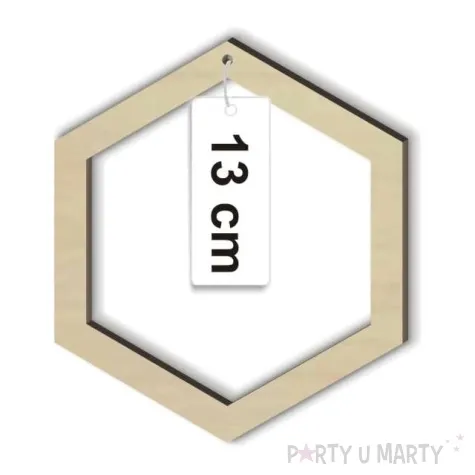 dekoracja obrecz szesciokat lapacz snow drewno 13 cm