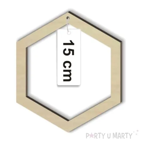 dekoracja obrecz szesciokat lapacz snow drewno 15 cm