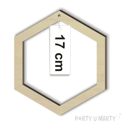 dekoracja obrecz szesciokat lapacz snow drewno 17 cm