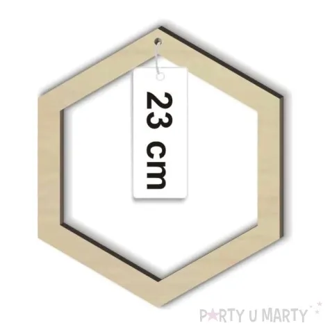 dekoracja obrecz szesciokat lapacz snow drewno 23 cm