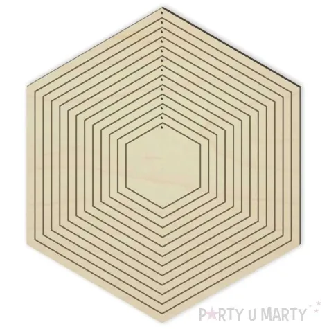 dekoracja obrecz szesciokat lapacz snow drewno mix 12 szt