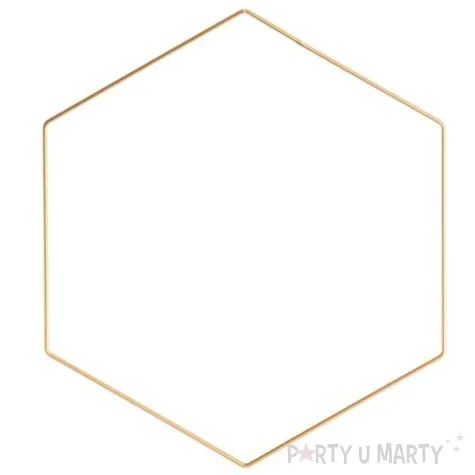 dekoracja obrecz szesciokat zlota chaks 30 cm