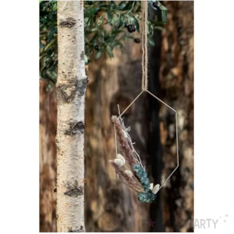 dekoracja obrecz szesciokat zlota chaks 30 cm