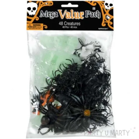 dekoracja pajaki duchy nietoperze mix amscan 48 szt