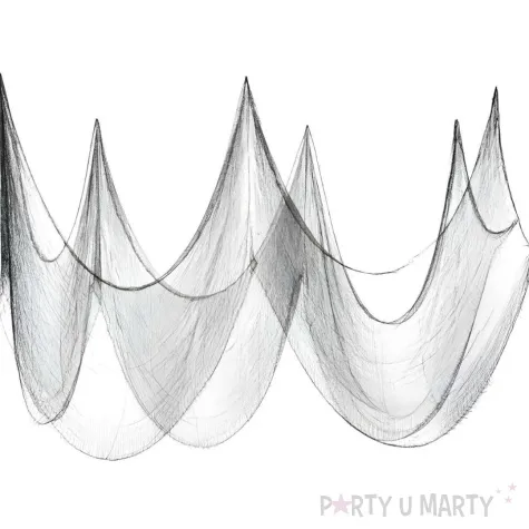 dekoracja pajeczyna czarny partydeco 980 x 72 cm