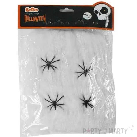 dekoracja pajeczyna nylon biala 40 g