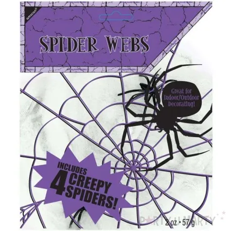 dekoracja pajeczyna nylon biala amscan 57 g